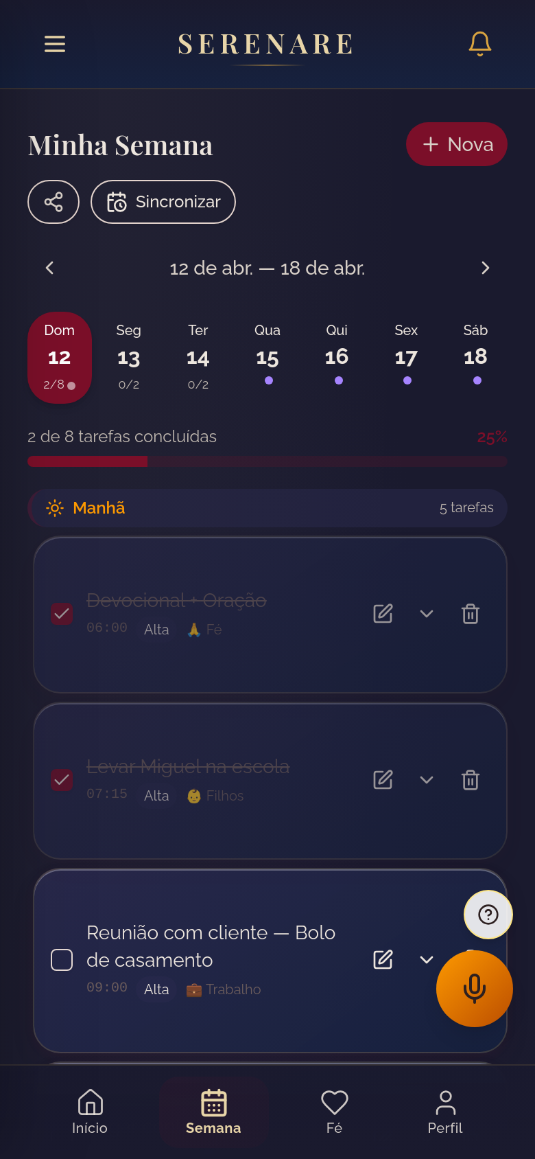SERENARE - Minha Semana